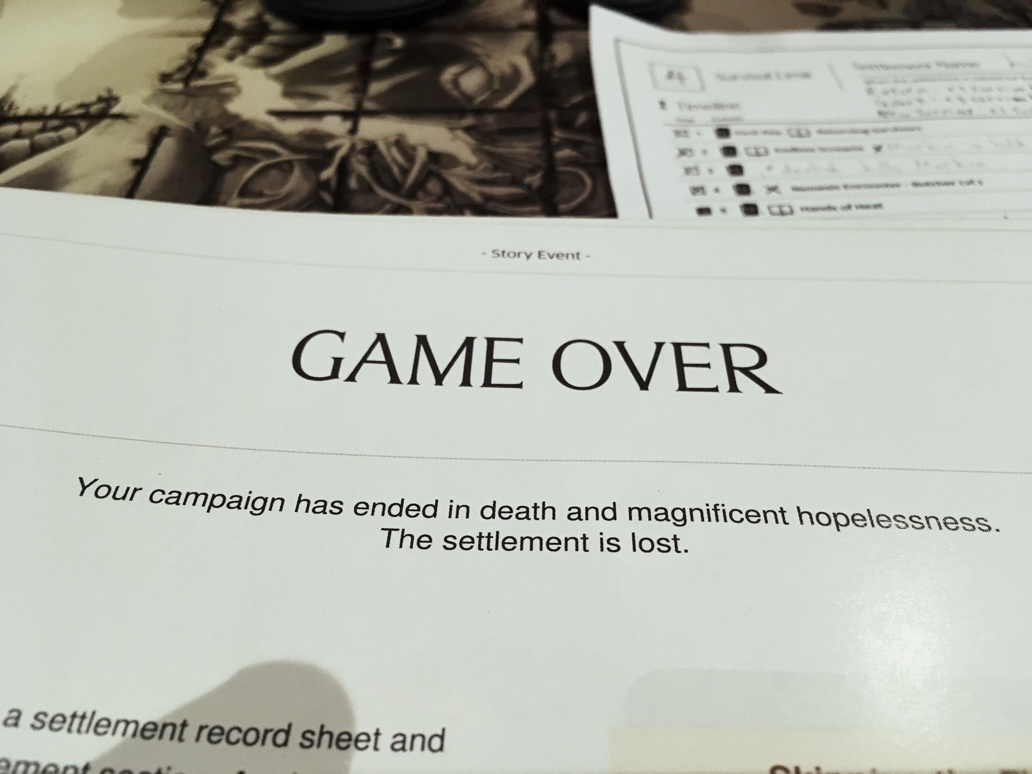 Kingdom Death Game Over