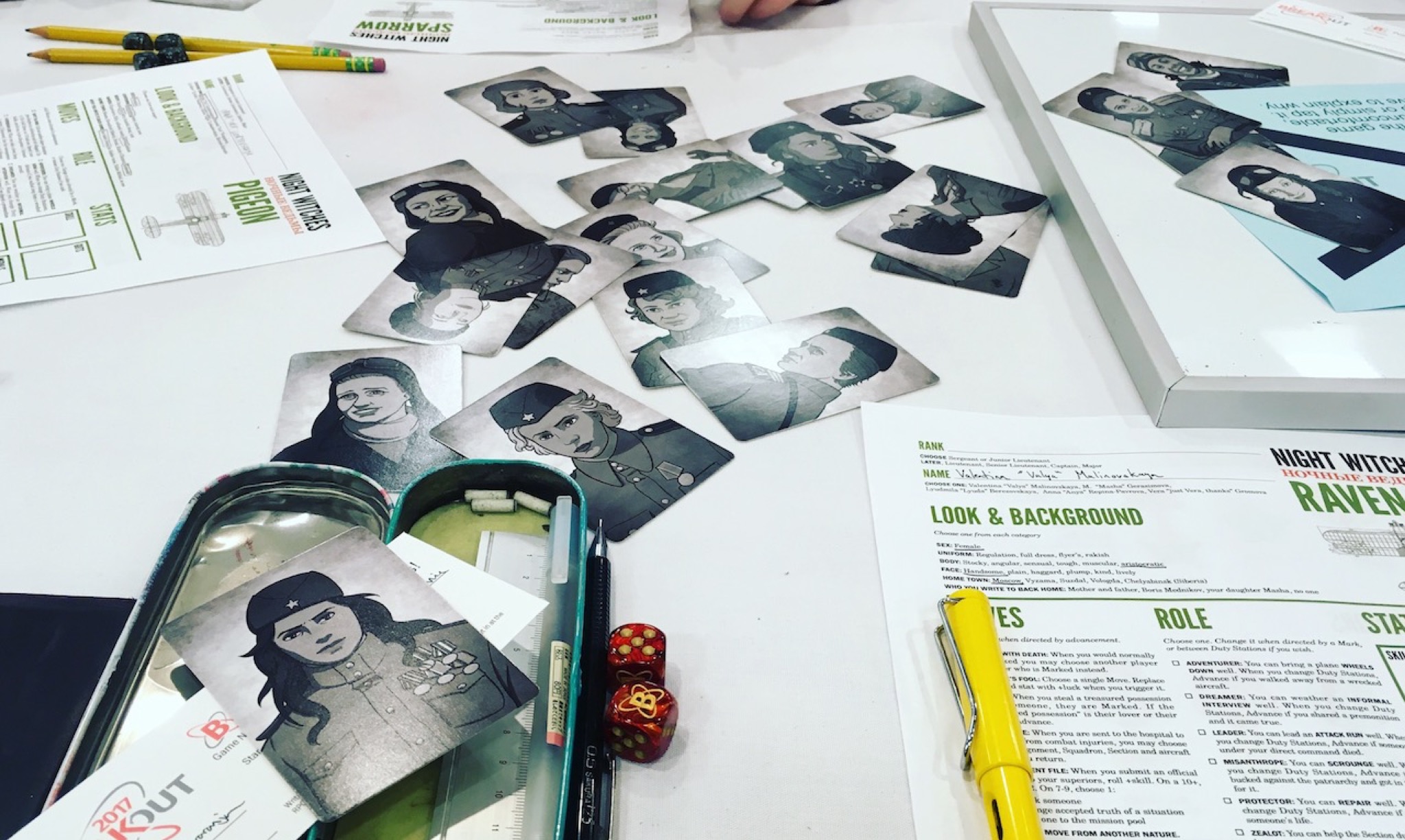 Character portraits from Night Witches